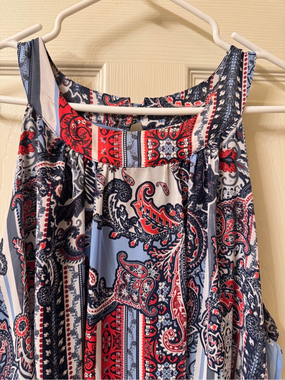Avenue Navy, Light Blue & Red Paisley Tank Top - Picture 2 of 8